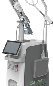 The image shows a medical device with a screen displaying information, connected to a standalone machine, which appears to be an advanced piece of equipment possibly used for medical procedures or research.
