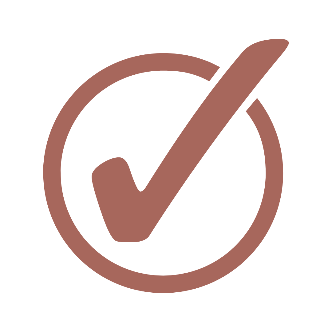 The image shows a graphic representation of a checkmark inside a circular boundary with a red border.